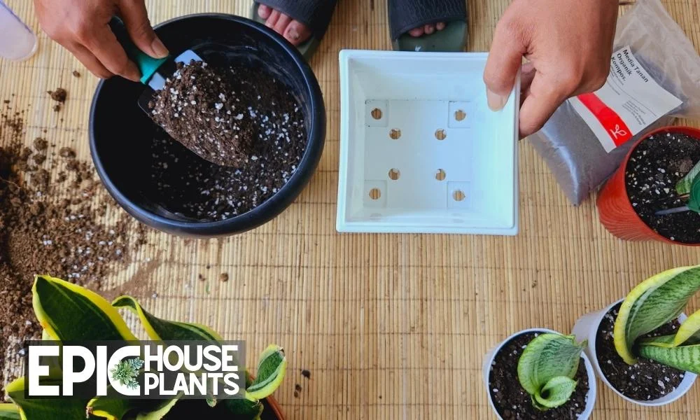 Nursery Pot and Cactus Potting Soil - Propagating Snake Plant in Soil